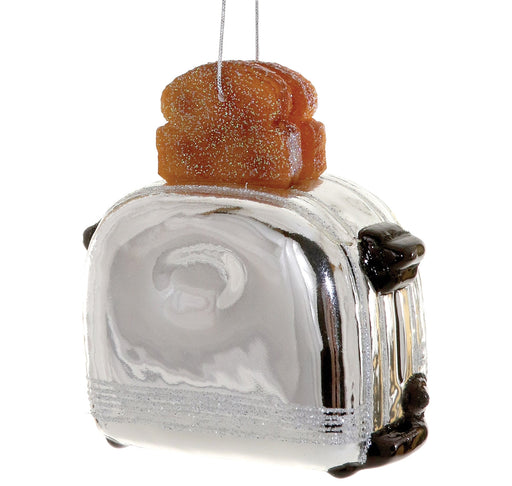Silver Toaster Glass Ornament