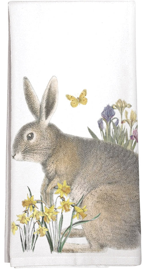 Rabbit with Daffodils Kitchen Towel