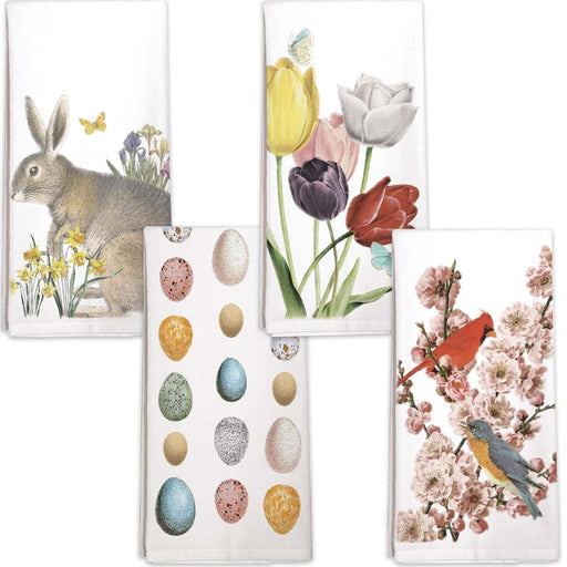 Kitchen Towel Set - Bunny, Tulips, Eggs, Birds