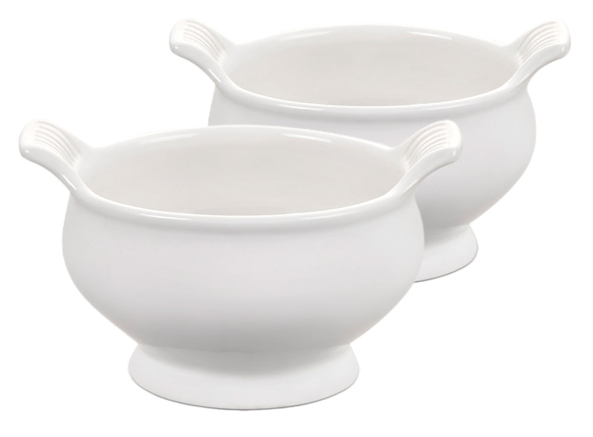 Le Creuset Heritage Soup Bowls, White Set of Two — Menus and Music